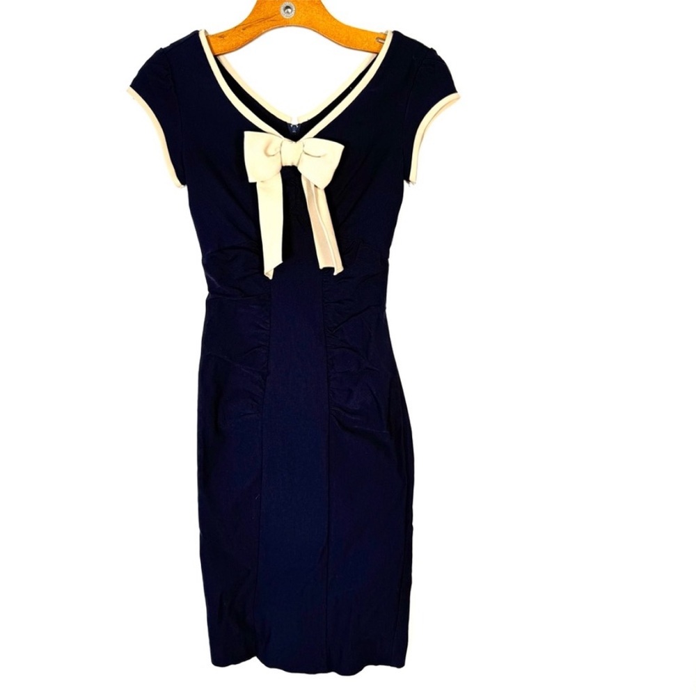 Stop Starring! Vintage Style Bodycon Dress with Bow,  Pin Up S Fits like XS